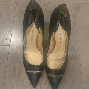 Paul Andrew Black Leather Heels sz 39